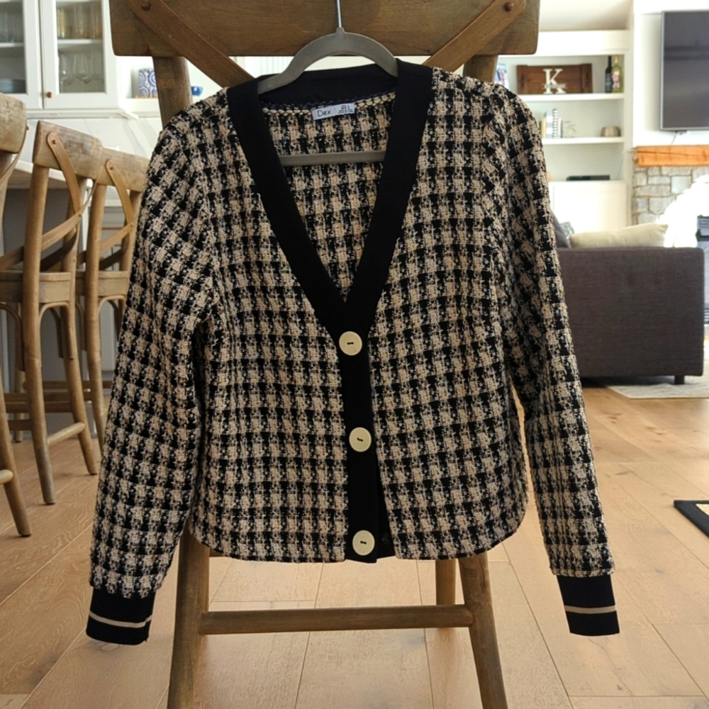 Dex Cropped Tweed Cardigan